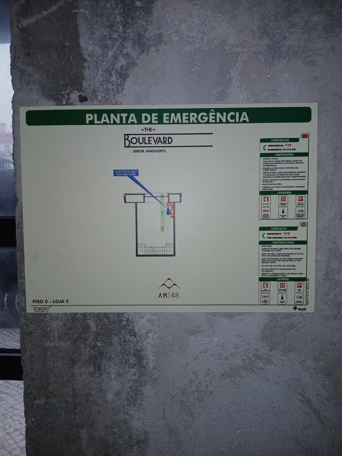 Planta de emergência afixada