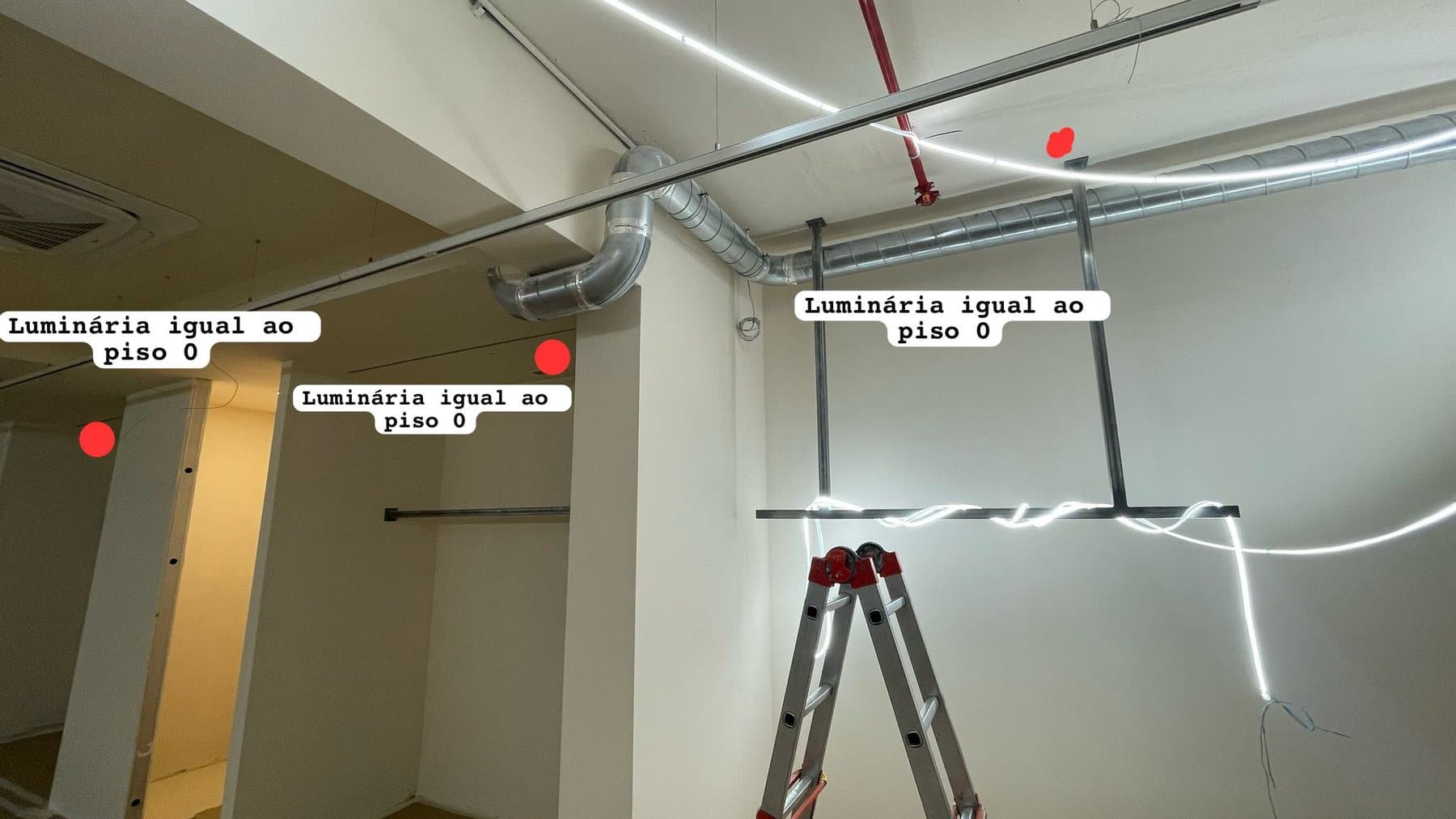 Marcações de ensaio antes da entrega