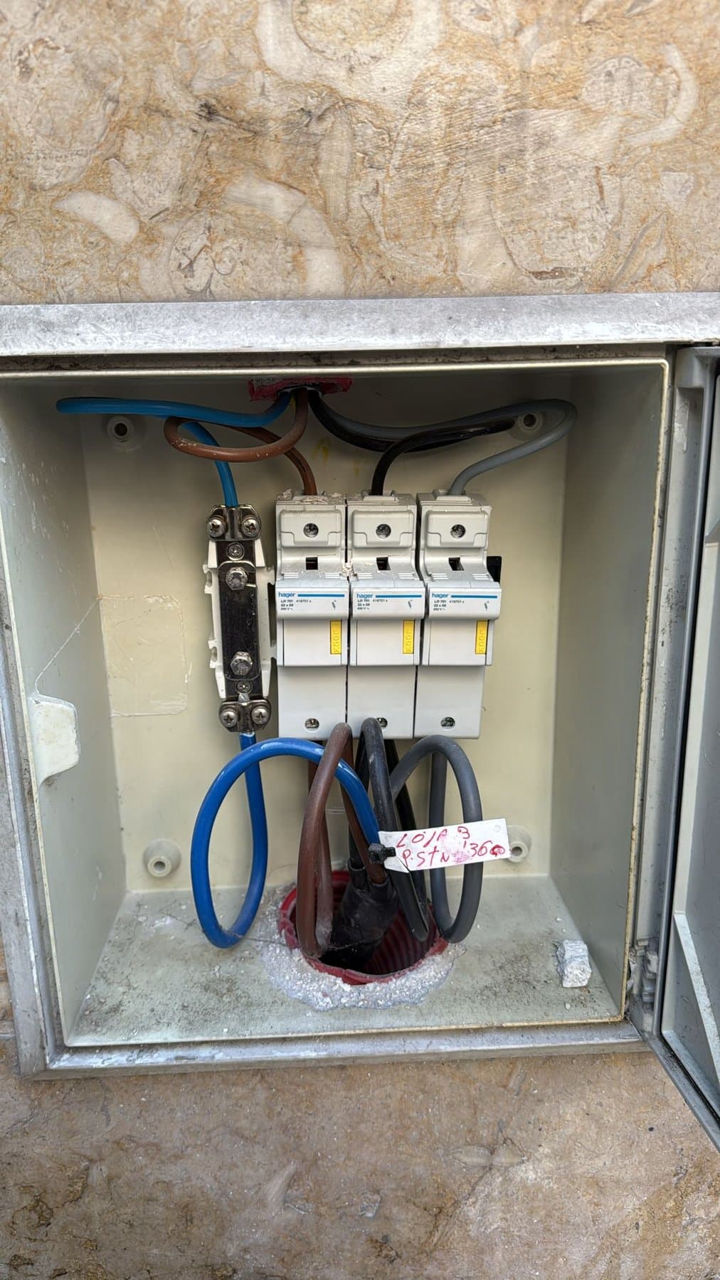 Meter cabinet on the facade